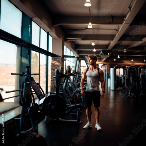 muscular boy in the gym