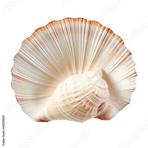 seashell close up on white background.