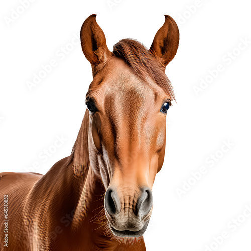 horse portrait close up on white background. © terra.incognita