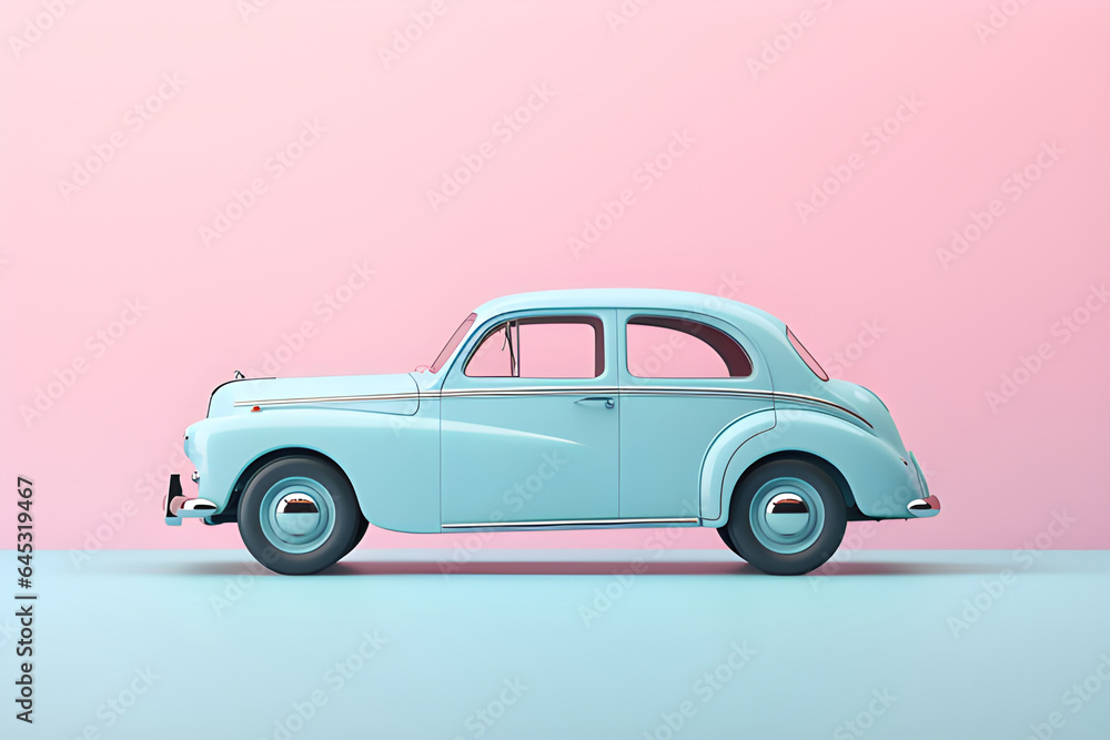 classic antique cars On a pastel background classic antique cars On a pastel background