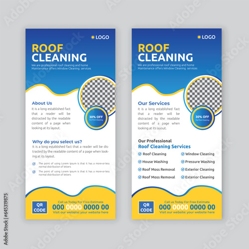 DL flyer, rack card, template,  Roof washing, house washing, window cleaning, power washing, pressure washing or Roof cleaning, roof washing dl flyer, rack card template, cleaning service dl flyer