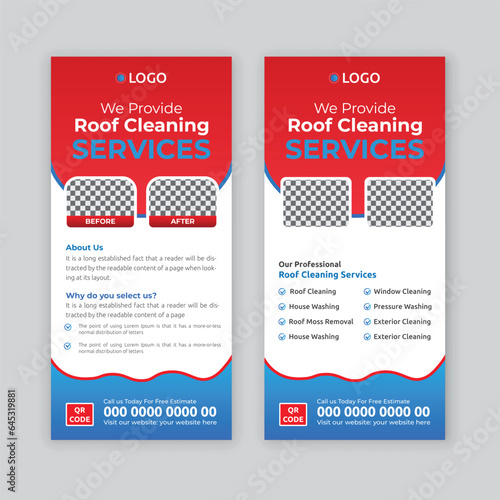 DL flyer, rack card, template,  Roof washing, house washing, window cleaning, power washing, pressure washing or Roof cleaning, roof washing dl flyer, rack card template, cleaning service dl flyer