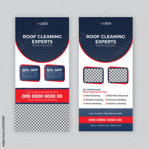 DL flyer, rack card, template,  Roof washing, house washing, window cleaning, power washing, pressure washing or Roof cleaning, roof washing dl flyer, rack card template, cleaning service dl flyer