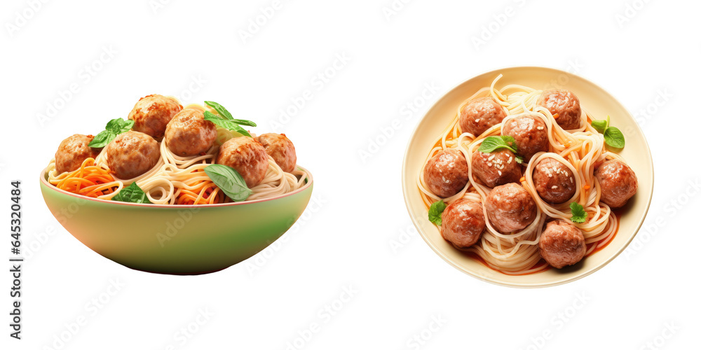Pasta and meat patties transparent background Pasta and meat patties transparent background