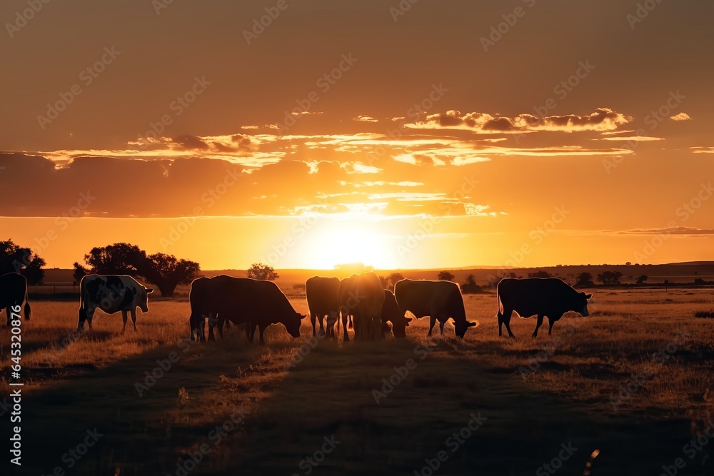 A group of cows grazing in a lush green field A group of cows grazing in a lush green field