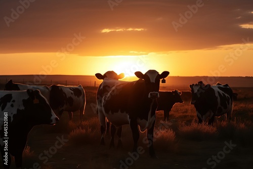 A herd of cows grazing on a lush green field