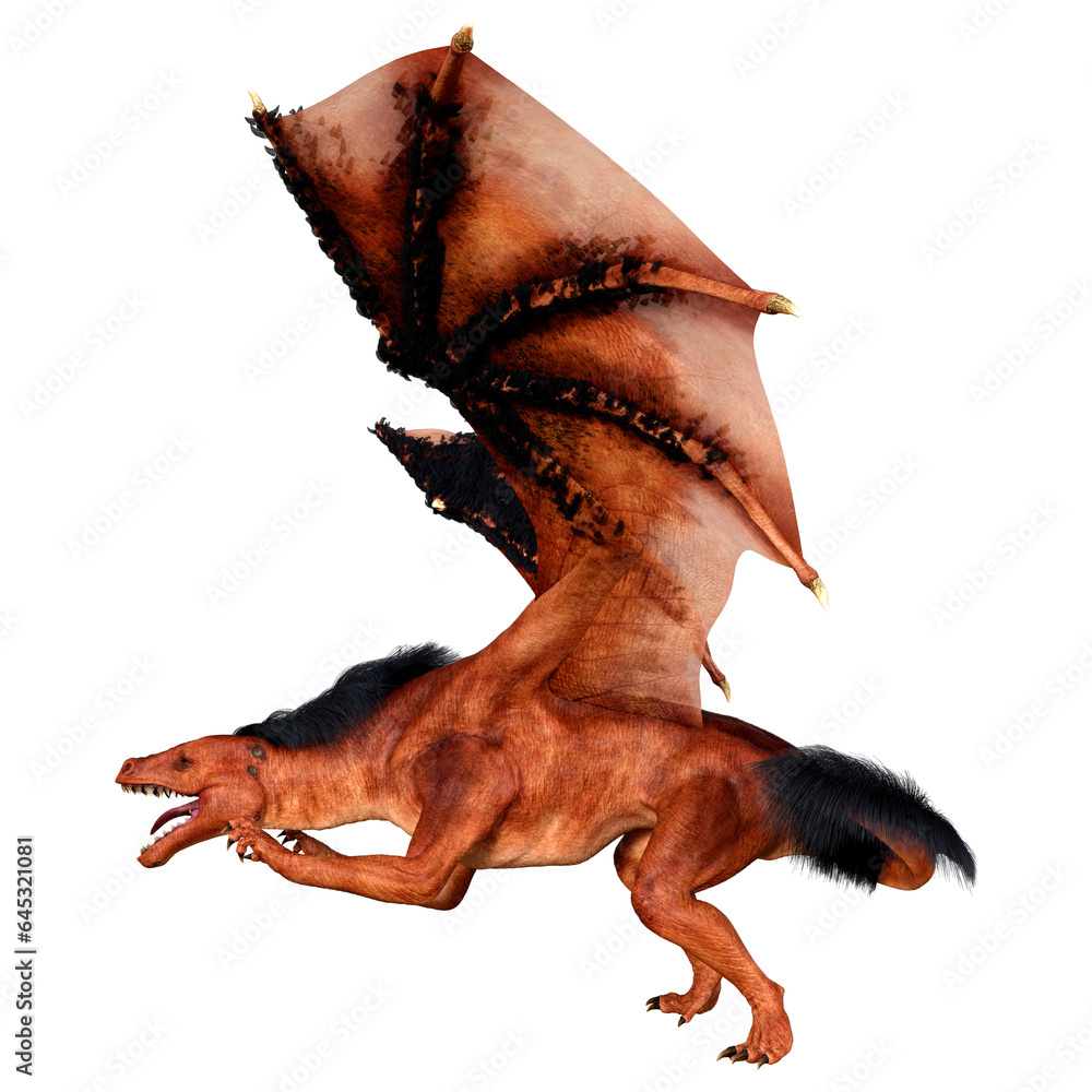 Fototapeta premium 3D Rendering Fairy Tale Dragon on White