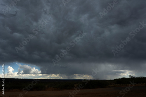 Dark Ominous Storm Clouds over Desert Landscape