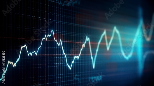 Graph of the stock market and trading activity.