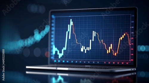 Graph of the stock market and trading activity.