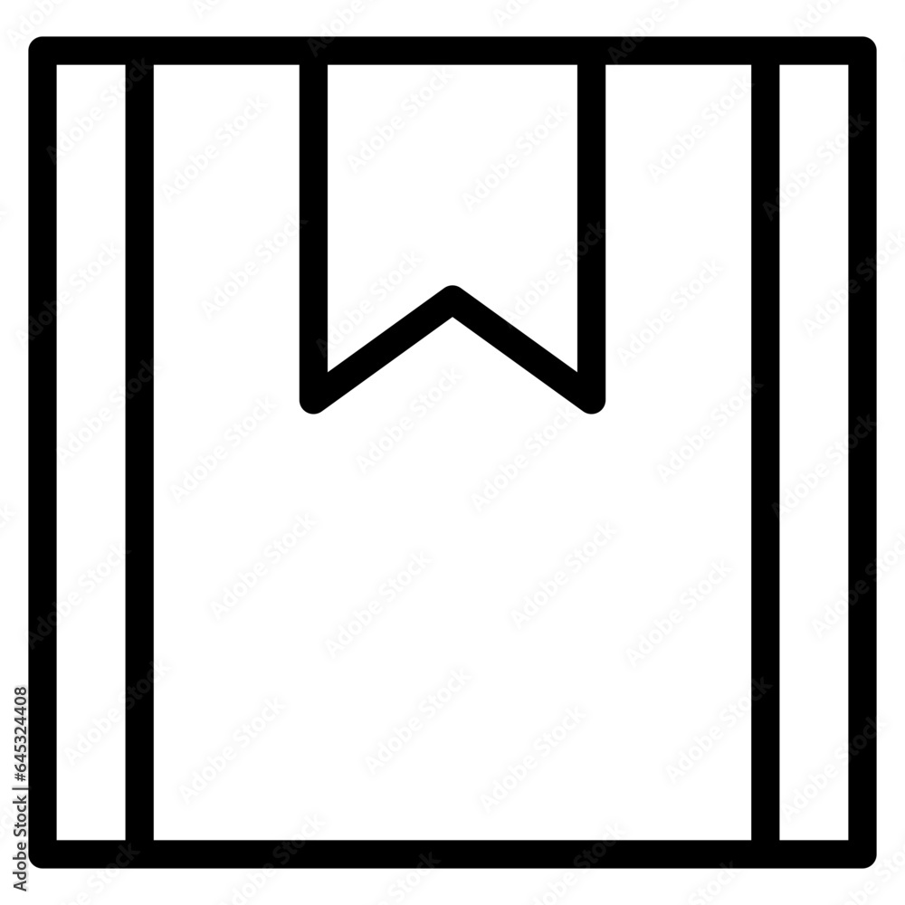 Box icon. Empty open shipping box or unboxing line art Box icon. Empty open shipping box or unboxing line art