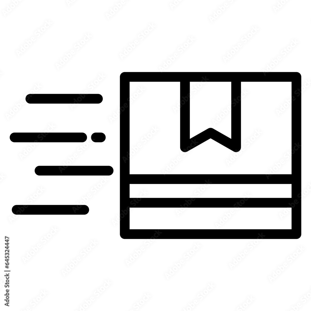 Box icon. Empty open shipping box or unboxing line art Box icon. Empty open shipping box or unboxing line art