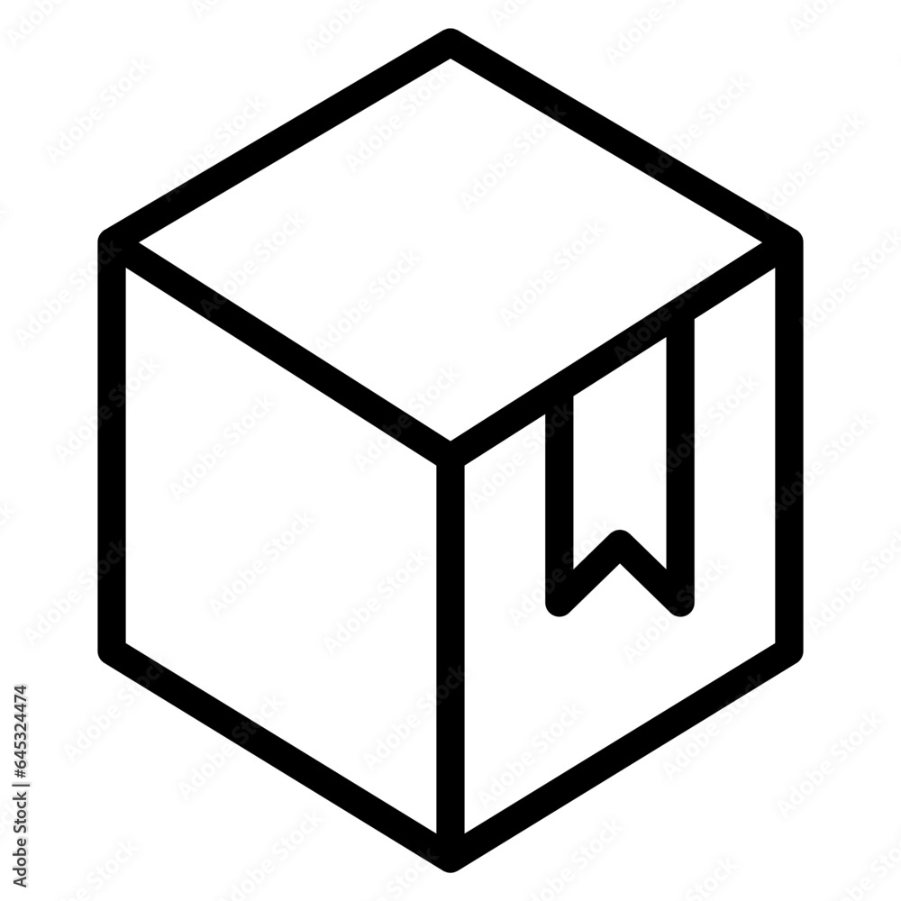 Box icon. Empty open shipping box or unboxing line art Box icon. Empty open shipping box or unboxing line art