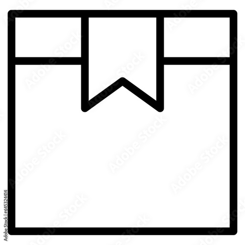 Box icon. Empty open shipping box or unboxing line art