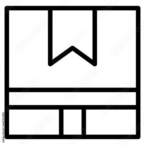 Box icon. Empty open shipping box or unboxing line art