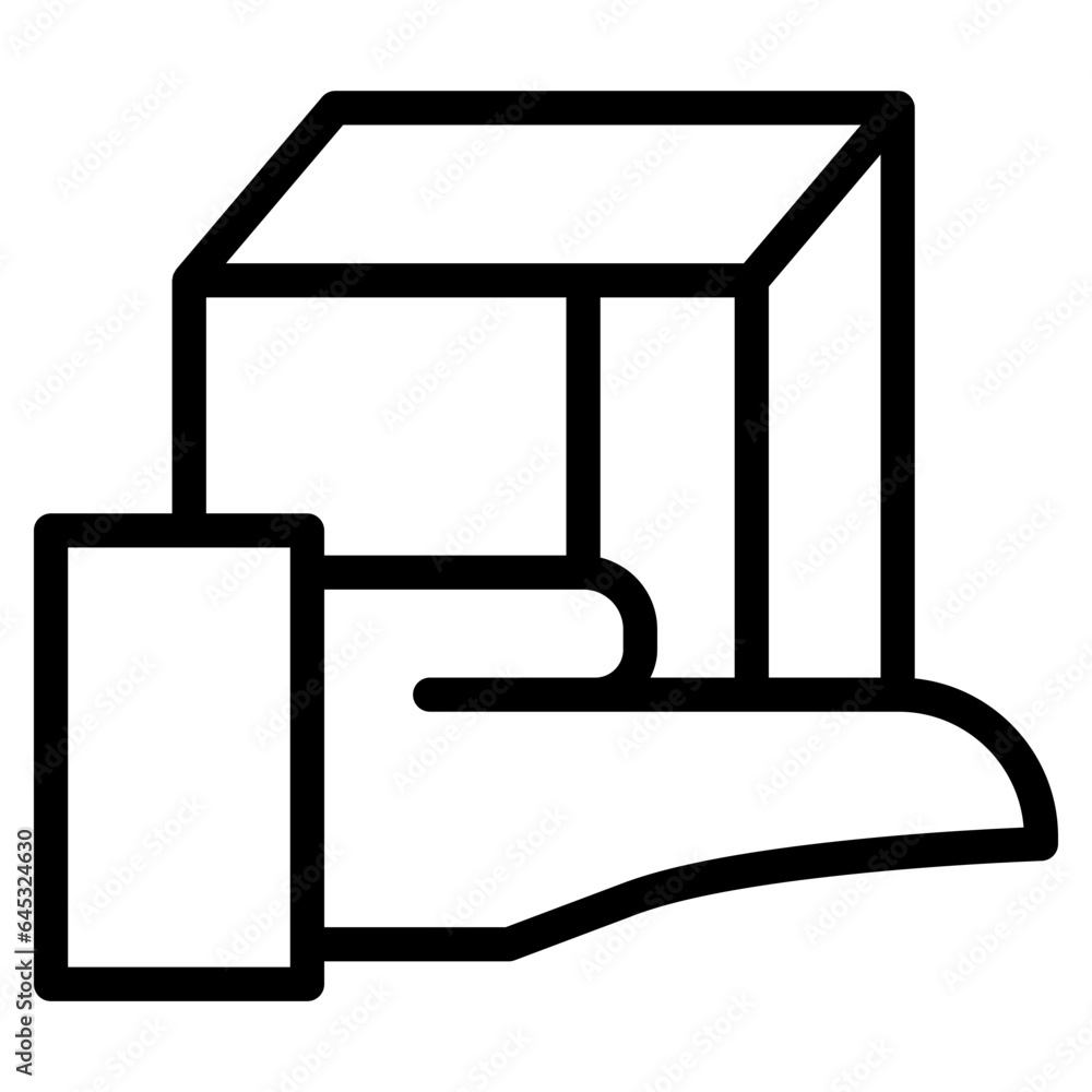 Box home delivery icon. Outline box home delivery vector icon for web design and app Box home delivery icon. Outline box home delivery vector icon for web design and app