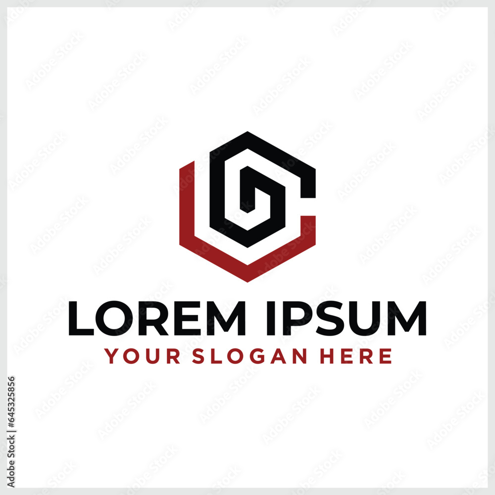 abstract red and black BC or CB logo isolated on white background. Blue Cube Logo Design Template. Hexagon letter BC logo abstract red and black BC or CB logo isolated on white background. Blue Cube Logo Design Template. Hexagon letter BC logo
