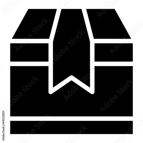 Box icon. Empty open shipping box or unboxing line art
