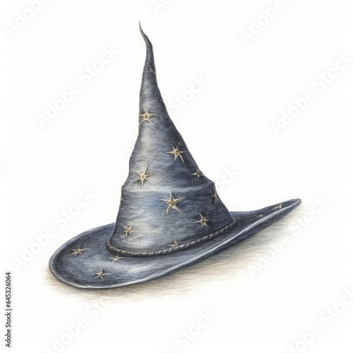 Witch hat watercolor illustration on isolated white background for Halloween