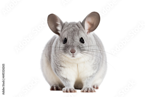 Adorable chinchilla with soft fur isolated on a transparacy background photo