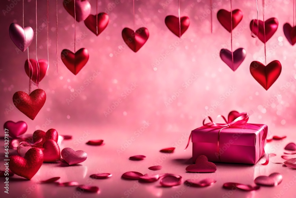 valentine background with hearts and flowers