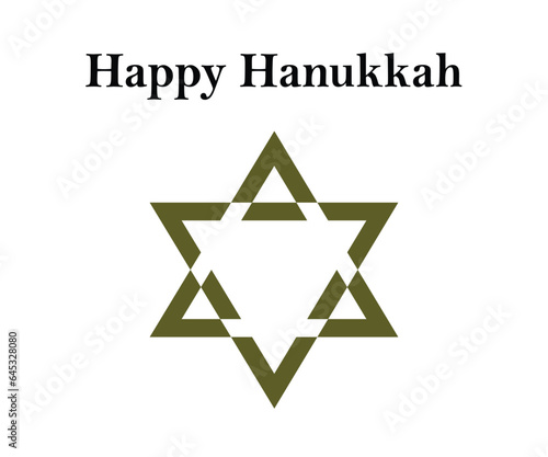 Happy Hanukkah star of david White and shiny star of religious celebration