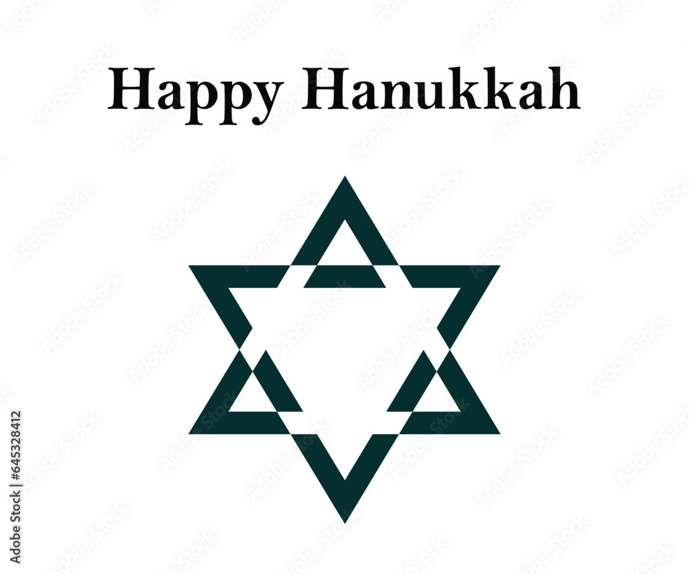 Happy Hanukkah star of david White and shiny star of religious celebration Happy Hanukkah star of david White and shiny star of religious celebration