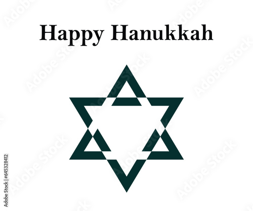 Happy Hanukkah star of david White and shiny star of religious celebration