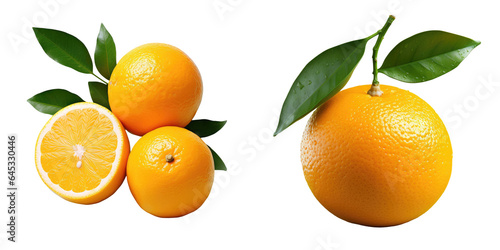 transparent background with fresh organic mandarin orange
