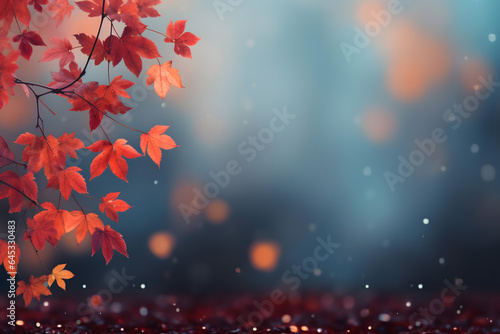  autumn leaves background with copy space © fadi
