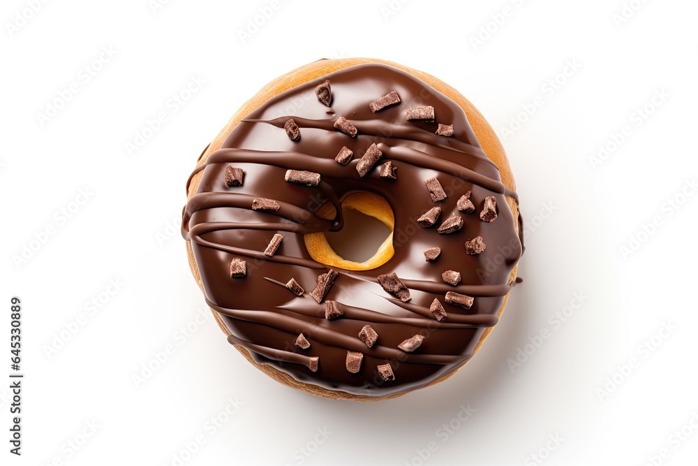 Sweet temptation. Colorful glazed donut delight on white background isolated. Dive into deliciousness. Tempting glazed doughnut closeup Sweet temptation. Colorful glazed donut delight on white background isolated. Dive into deliciousness. Tempting glazed doughnut closeup