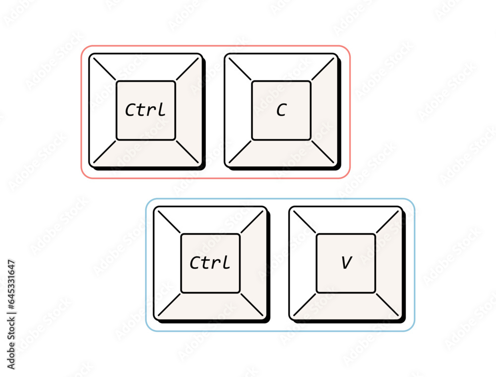 Control keys and shortcut commands for copy paste, ctrl c, ctrl v ...