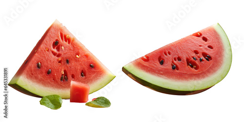 Watermelon slice on transparent background