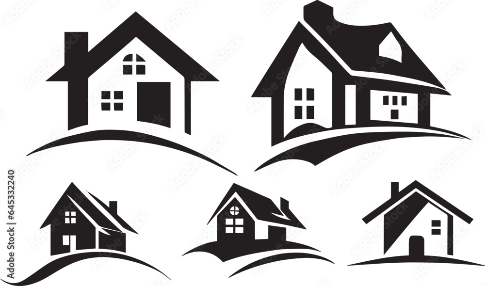 Home Logo concept set vector illustration black color