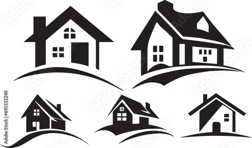 Home Logo concept set vector illustration black color