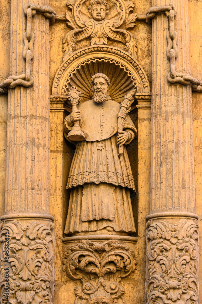 Obraz premium Architectural feature in the facade of the Church of Mercy in Murcia, Spain