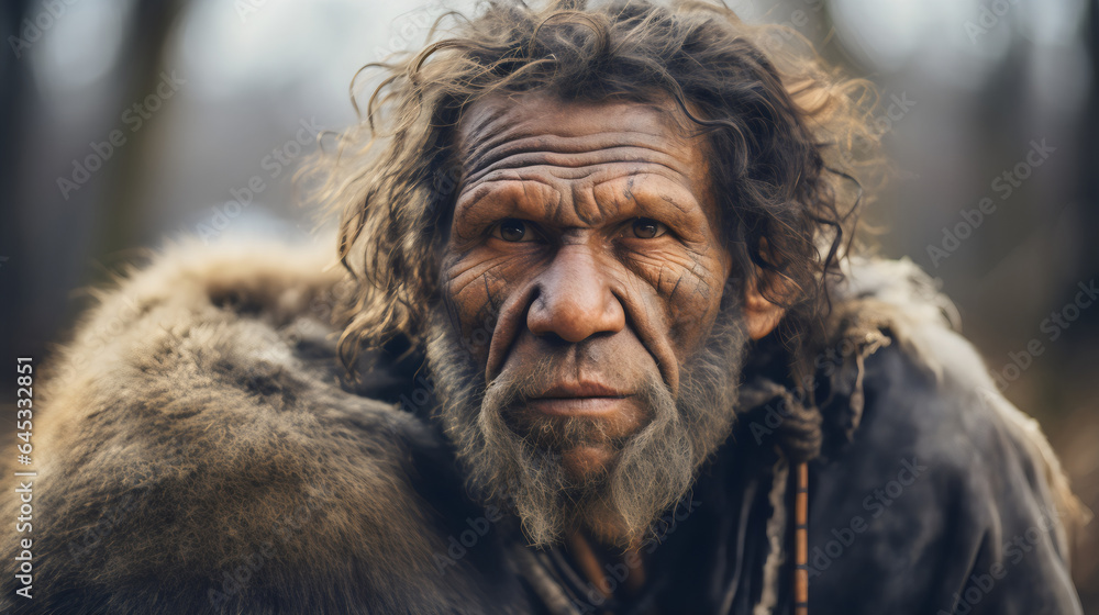 ancient neanderthal caveman wearing fur ancient neanderthal caveman wearing fur