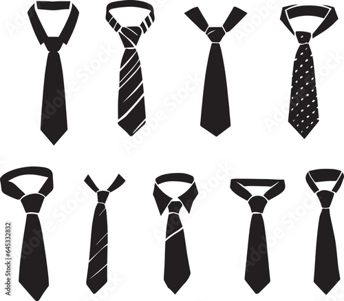 Necktie Icon vector silhouette black color