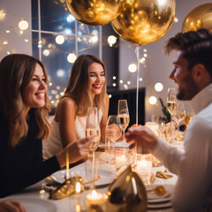 lifestyle photo new years eve celebration of people.