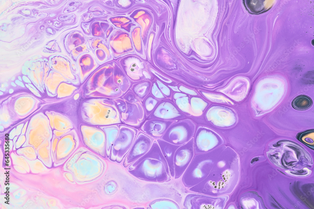 Exclusive beautiful pattern, abstract fluid art background. Flow of blending purple lilac paints mixing together. Blots and streaks of ink texture for print and design Exclusive beautiful pattern, abstract fluid art background. Flow of blending purple lilac paints mixing together. Blots and streaks of ink texture for print and design