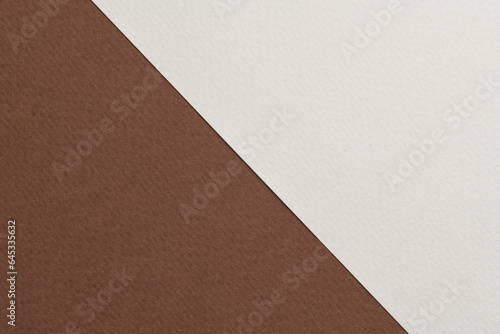 Rough kraft paper background, paper texture brown white colors. Mockup with copy space for text.