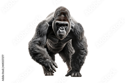 A Stunning Gorilla Isolated on a Transparent PNG Background. Generative Ai
