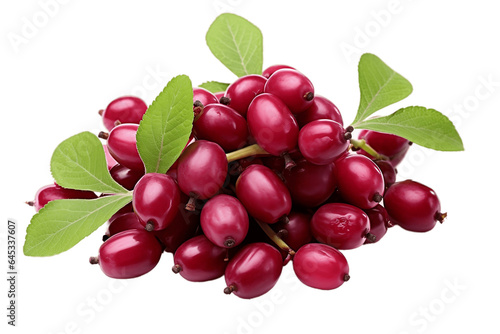 Sweet Honeyberries Isolated on a Transparent PNG Background. Generative Ai