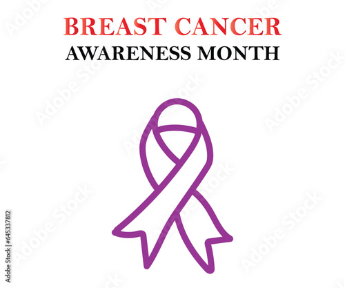 Breast Cancer Awareness Month of October with ribbon Vector illustration