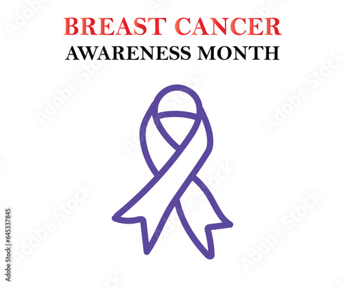 Breast Cancer Awareness Month of October with ribbon Vector illustration