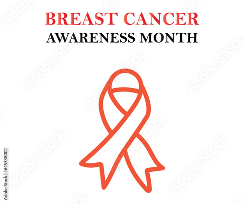 Breast Cancer Awareness Month of October with ribbon Vector illustration