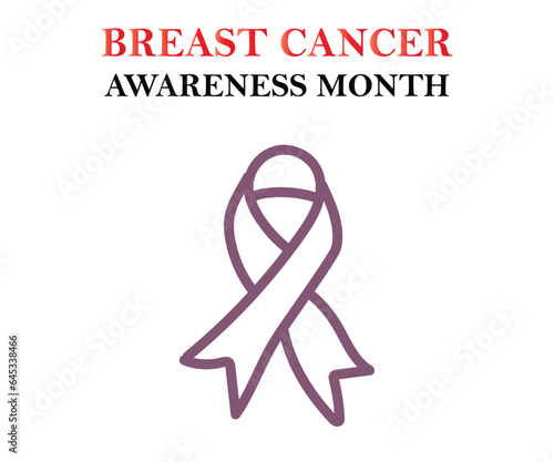 Breast Cancer Awareness Month of October with ribbon Vector illustration