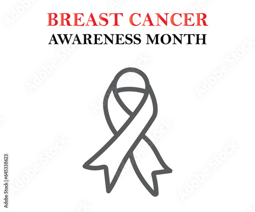 Breast Cancer Awareness Month of October with ribbon Vector illustration