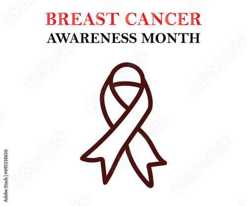 Breast Cancer Awareness Month of October with ribbon Vector illustration