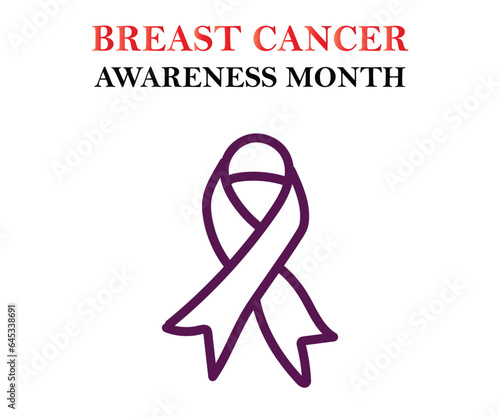 Breast Cancer Awareness Month of October with ribbon Vector illustration